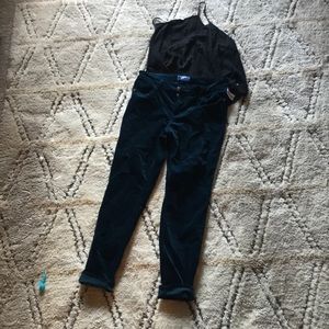 Turquoise velvet jeans